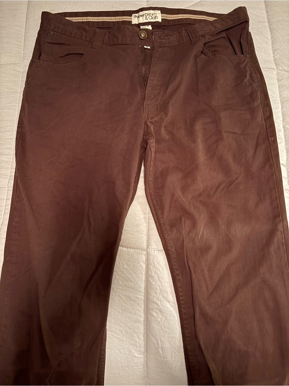 Paper Denim & Cloth Men's Dark Brown Chinos - 36 x 30